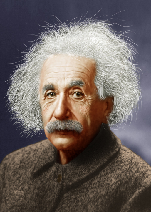 Portrait of Albert Einstein.