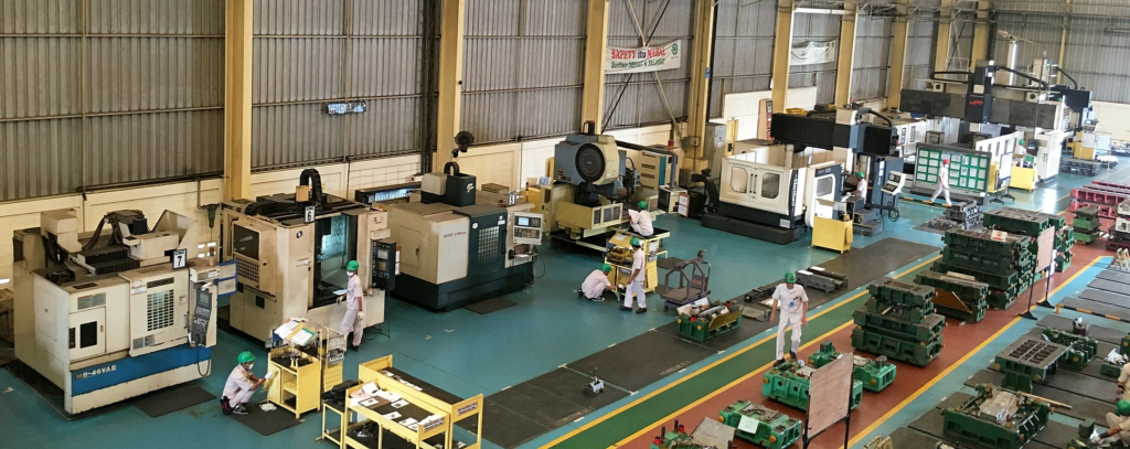 Typical factory floor showing CNC machinery. Tarbh Tech recently assisted a precision menufacturing facility improve the security of it's OT network by implementing a Fortinet based secure fabric with network segmentation.